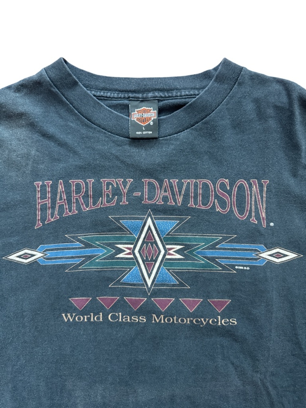 Vintage Harley Davidson Men’s T-Shirt Size Large Black  90’s Frieze Illinois USA